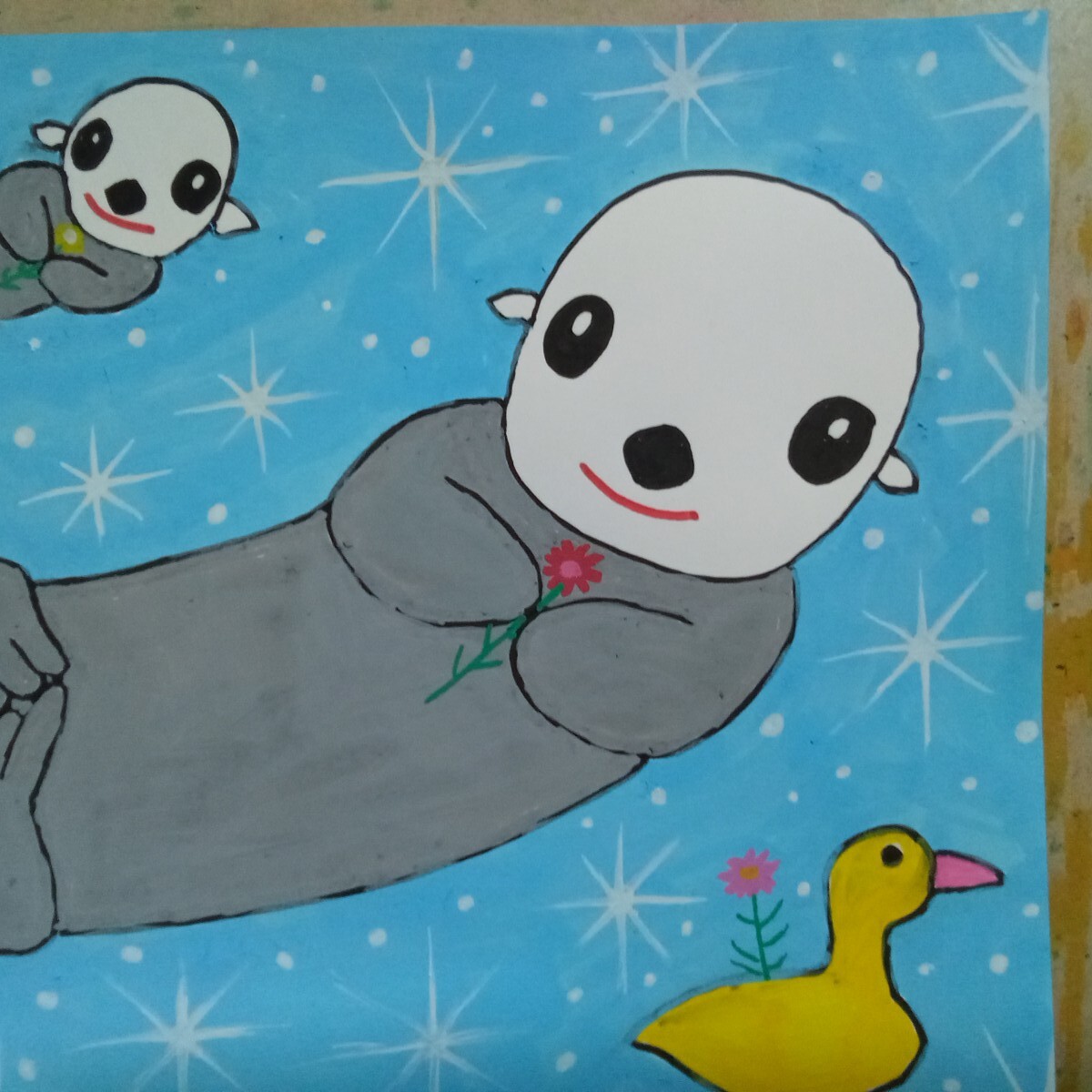 B5 оригинал ручные иллюстрации морской бобр