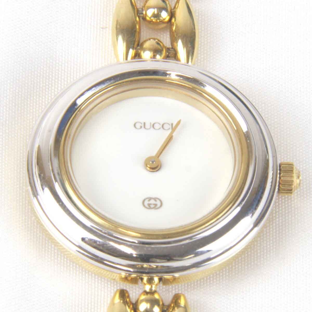 ジャンク『ベルト修理必要』 GUCCI グッチ チェンジベゼルウォッチ 1100L 腕時計 クォーツ レディース