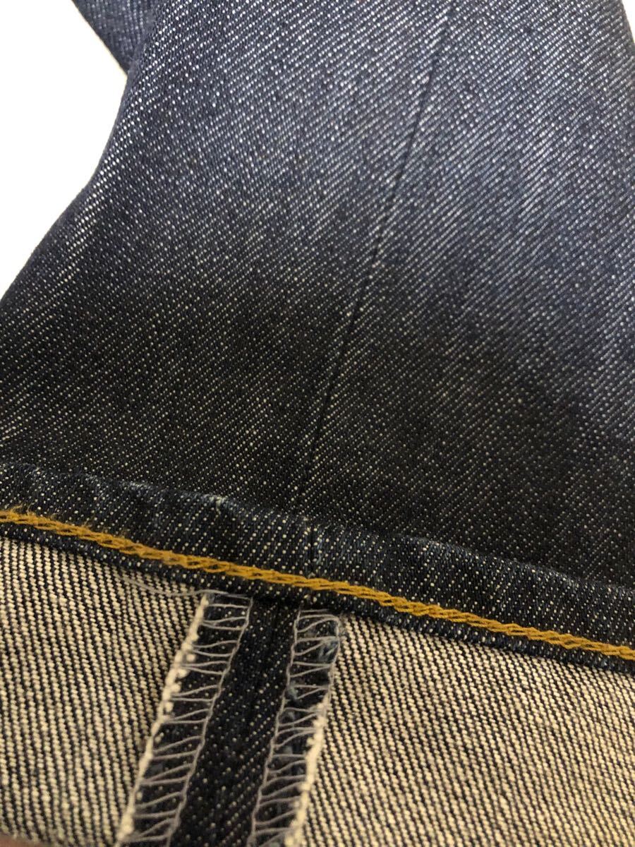 オールドユニクロ　Old Uniqlo RING DENIM リジットデニム ストレートジーンズ　 27 アウトサイドシーム脇割　裾チェーンステッチ　
