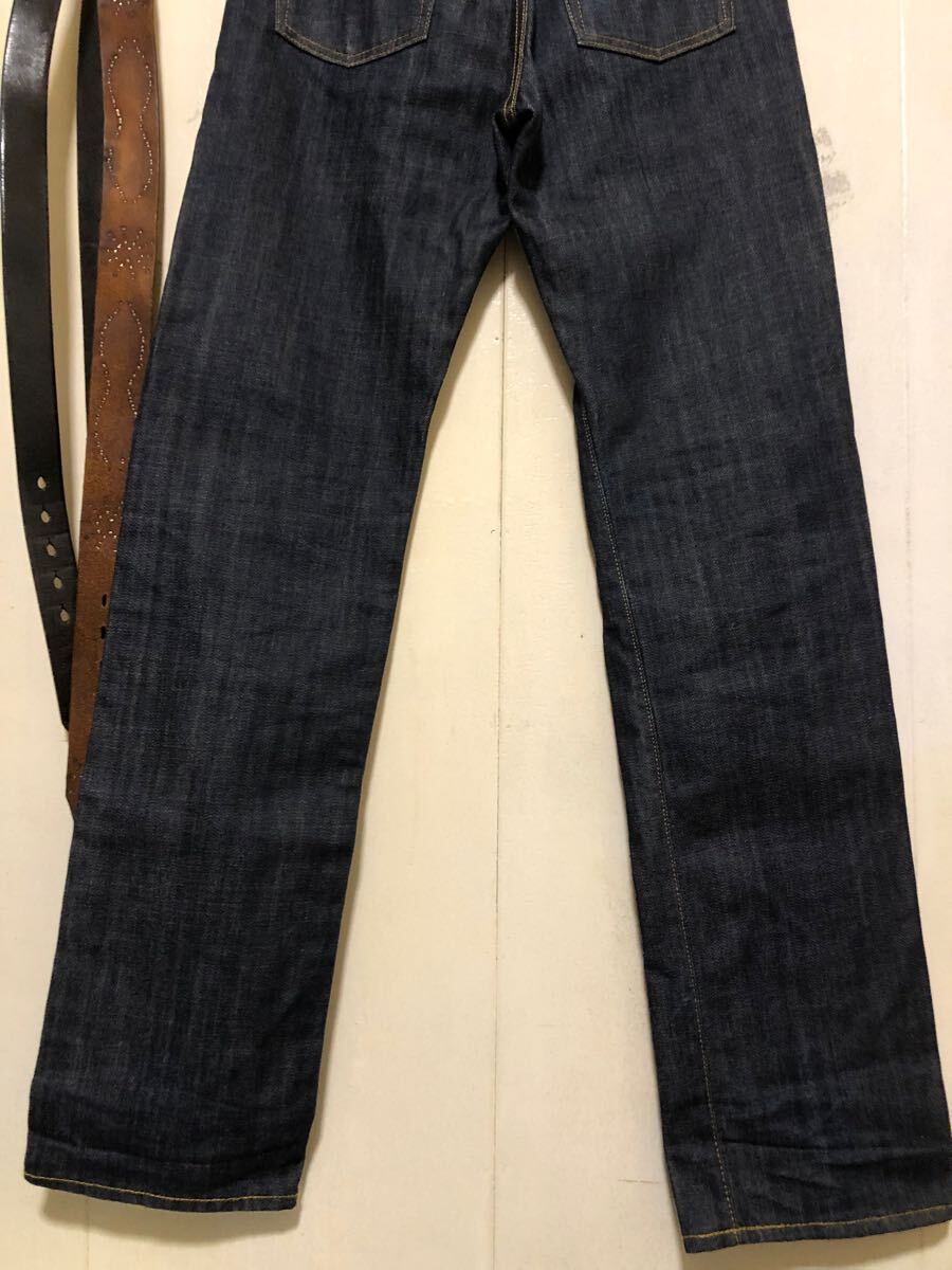 オールドユニクロ　Old Uniqlo RING DENIM リジットデニム ストレートジーンズ　 27 アウトサイドシーム脇割　裾チェーンステッチ　
