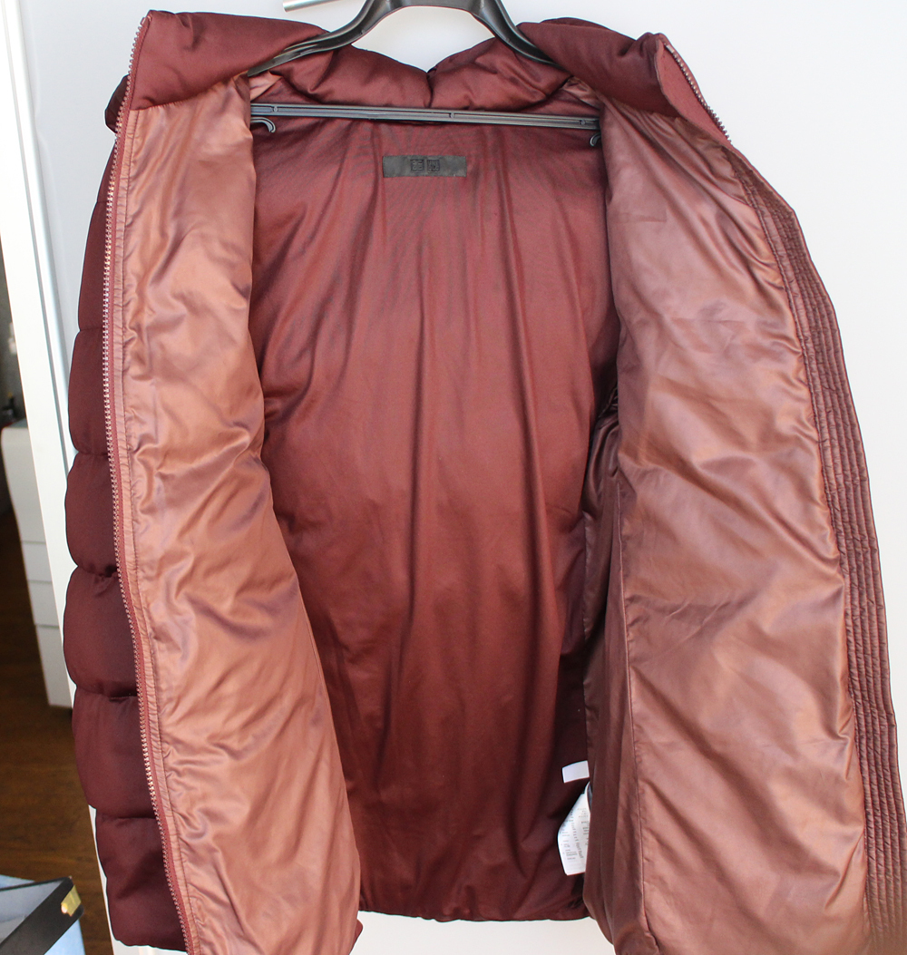 【UNIQLO】ユニクロ ストレッチダウンコート ダウンジャケット L ボルドー_画像3