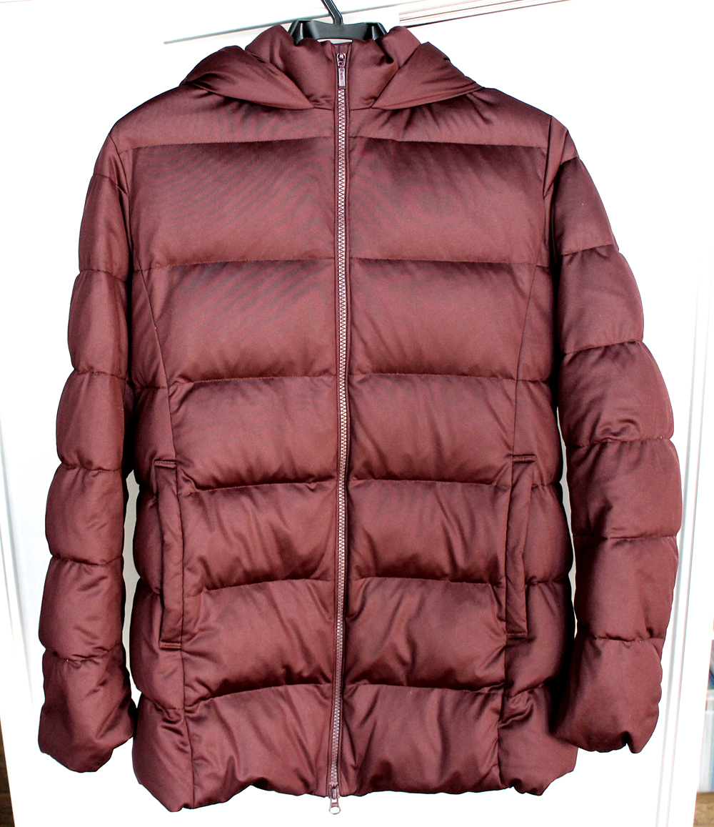 【UNIQLO】ユニクロ ストレッチダウンコート ダウンジャケット L ボルドー_画像1