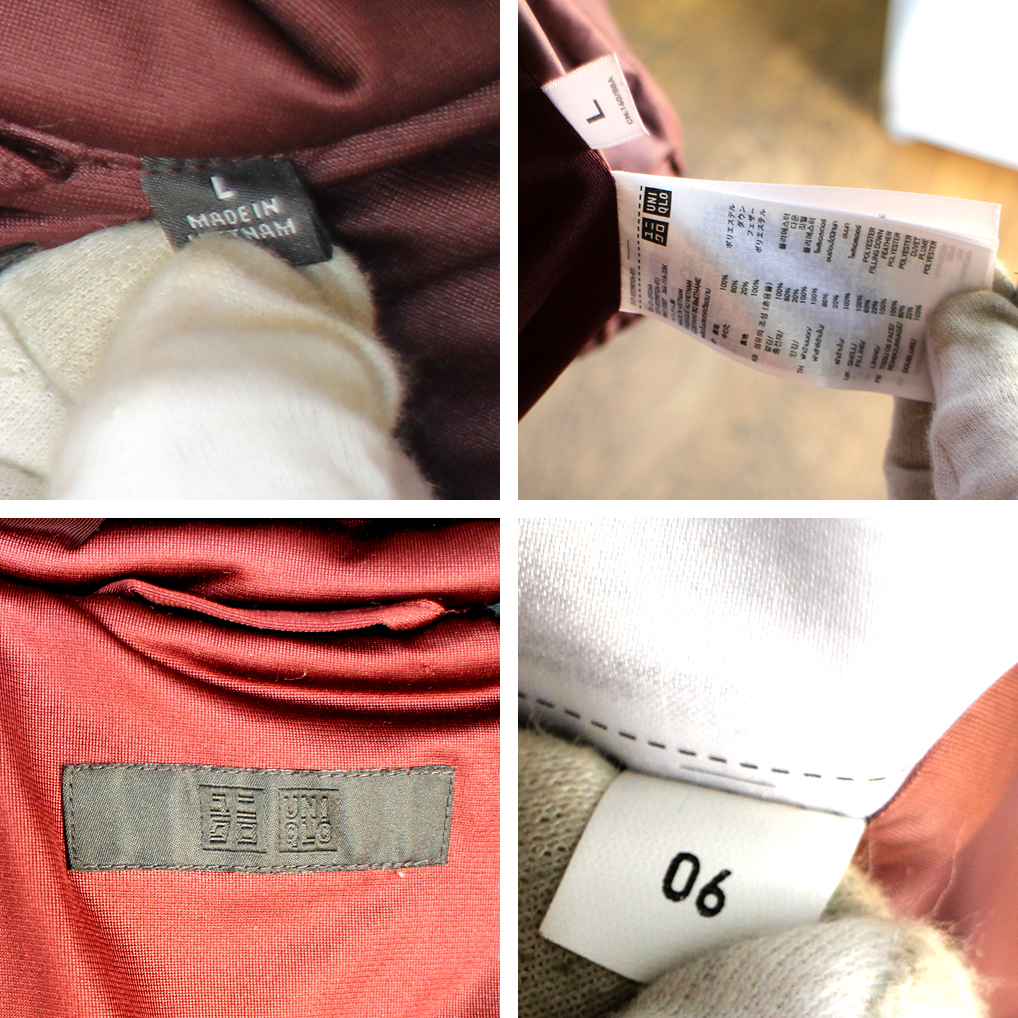 【UNIQLO】ユニクロ ストレッチダウンコート ダウンジャケット L ボルドー_画像5