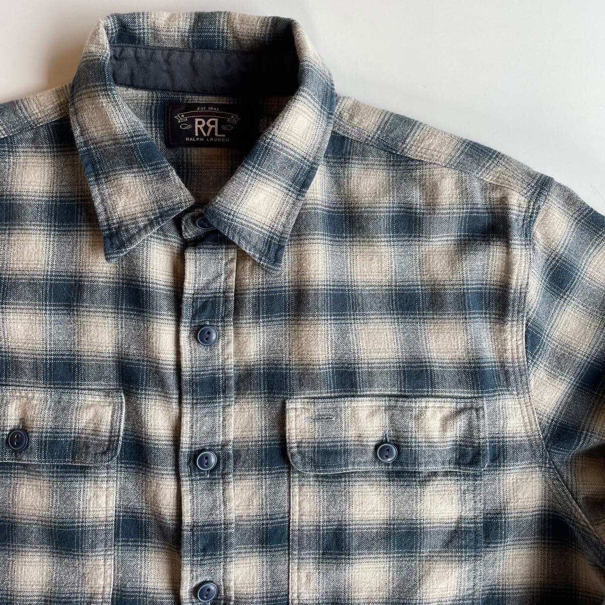 キムタク着】RRL “Ombre Work Shirt” L オンブレ チェック キムタク着】RRL “Ombre Work Shirt” L オンブレ チェック