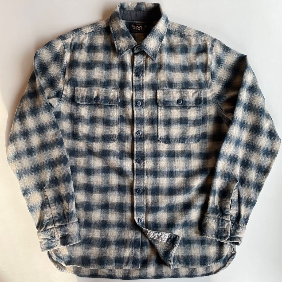 キムタク着】RRL “Ombre Work Shirt” L オンブレ チェック キムタク着】RRL “Ombre Work Shirt” L オンブレ チェック