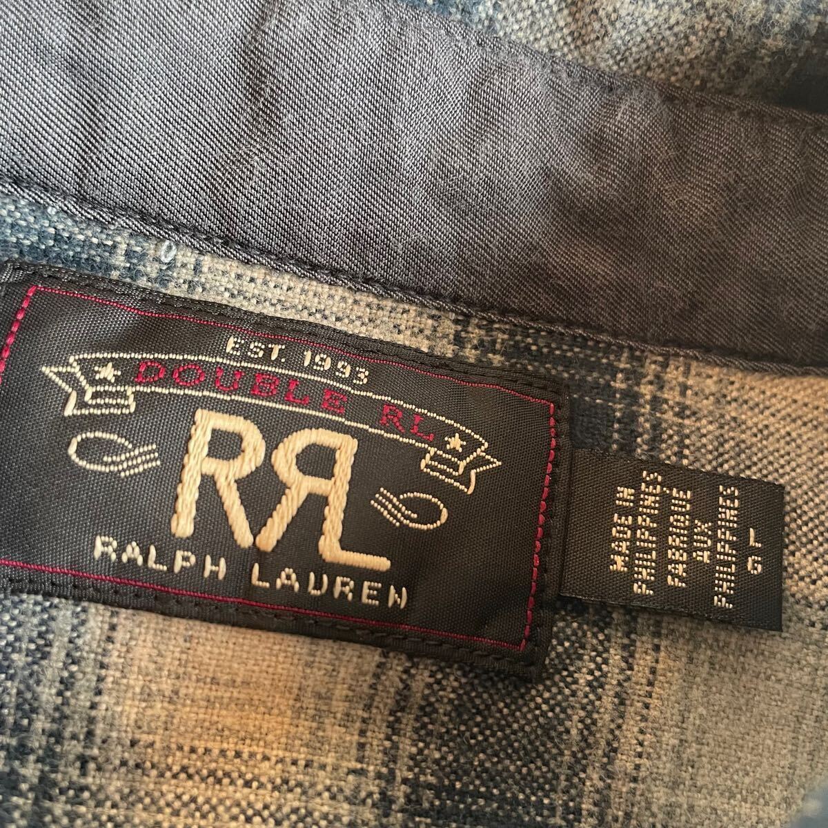 キムタク着】RRL “Ombre Work Shirt” L オンブレ チェック キムタク着】RRL “Ombre Work Shirt” L オンブレ チェック