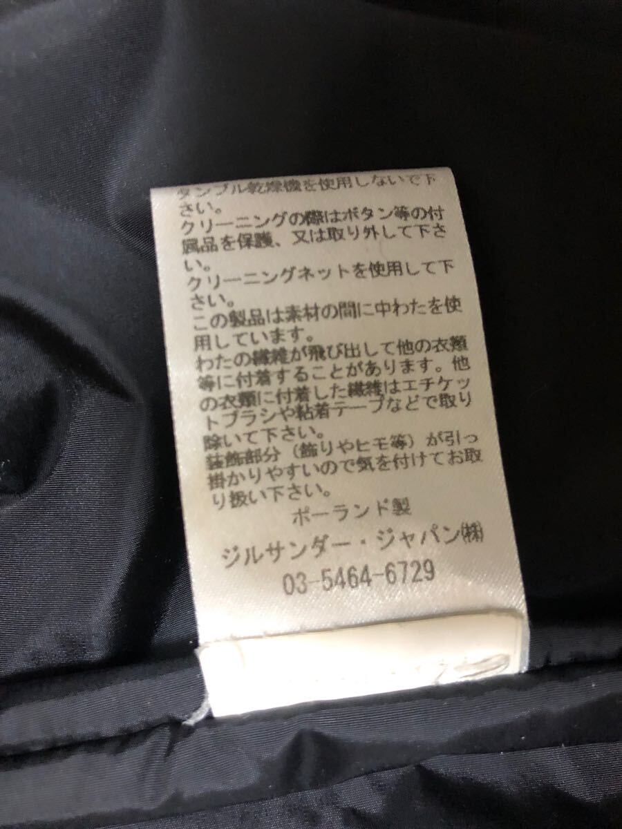  прекрасный товар JIL SANDER NAVY/ Jil Sander темно-синий линия Польша производства нейлон с хлопком пальто чёрный 