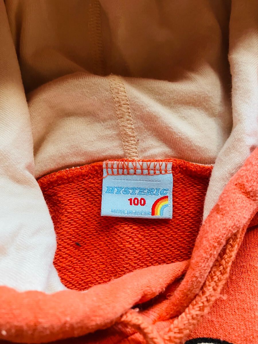 12 HYSTERIC MINI ヒステリック ミニ 長袖 パーカー 100サイズ オレンジ 子供服 キッズ kids ジュニア Jr. 男の子 女の子 アウター 男子_画像7