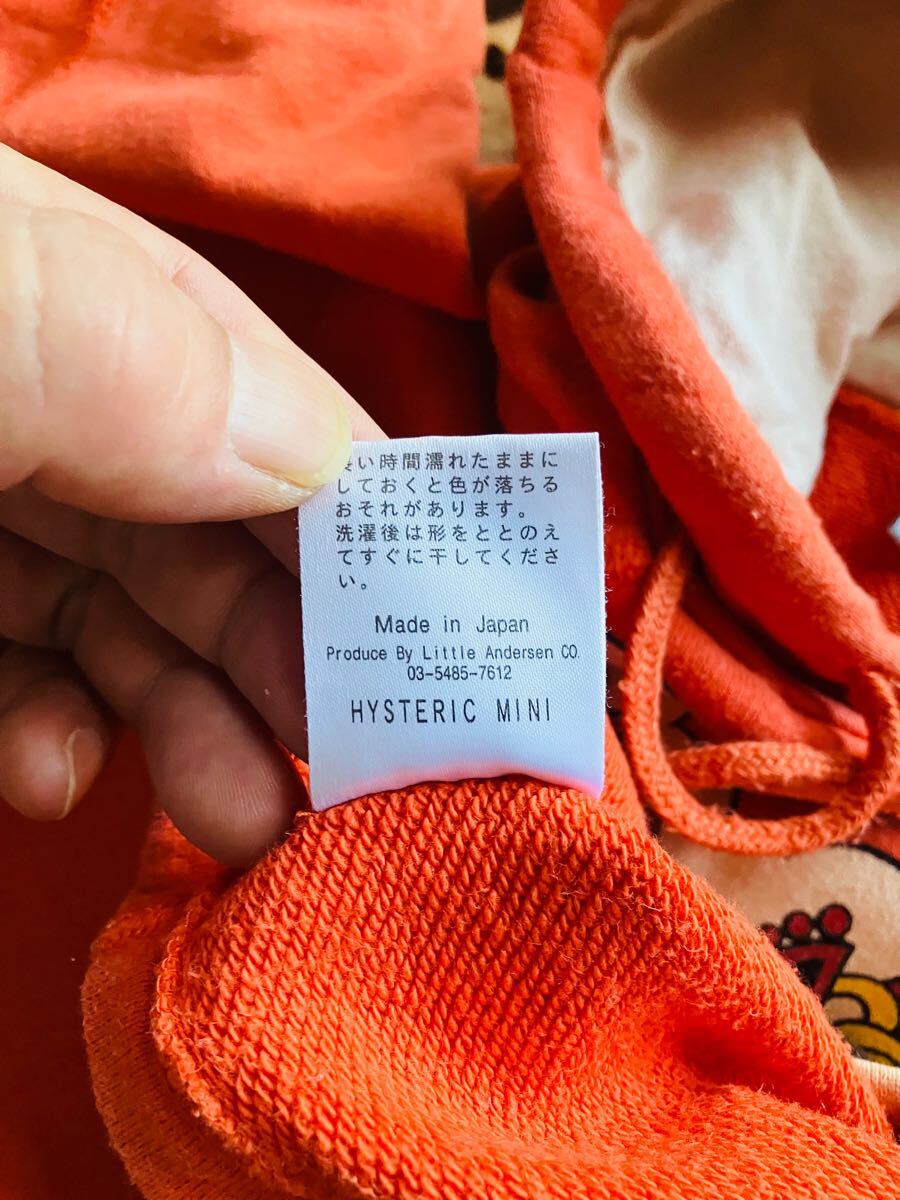 12 HYSTERIC MINI ヒステリック ミニ 長袖 パーカー 100サイズ オレンジ 子供服 キッズ kids ジュニア Jr. 男の子 女の子 アウター 男子_画像10