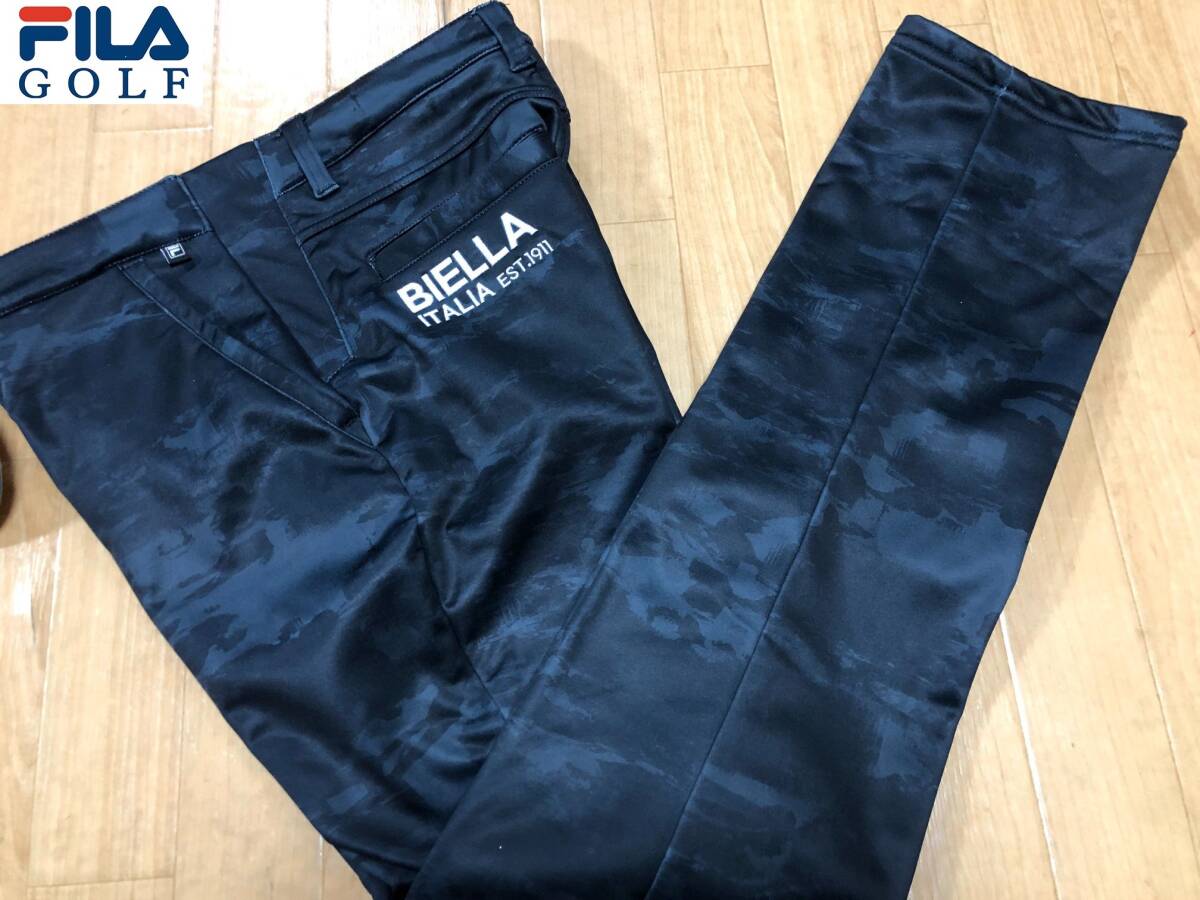 ・スピード発送 FILA GOLF(フィラ ゴルフ) 秋冬 ストレッチ 防風 保温 裏起毛ボンディングパンツ 784-390(BK)８２－８６