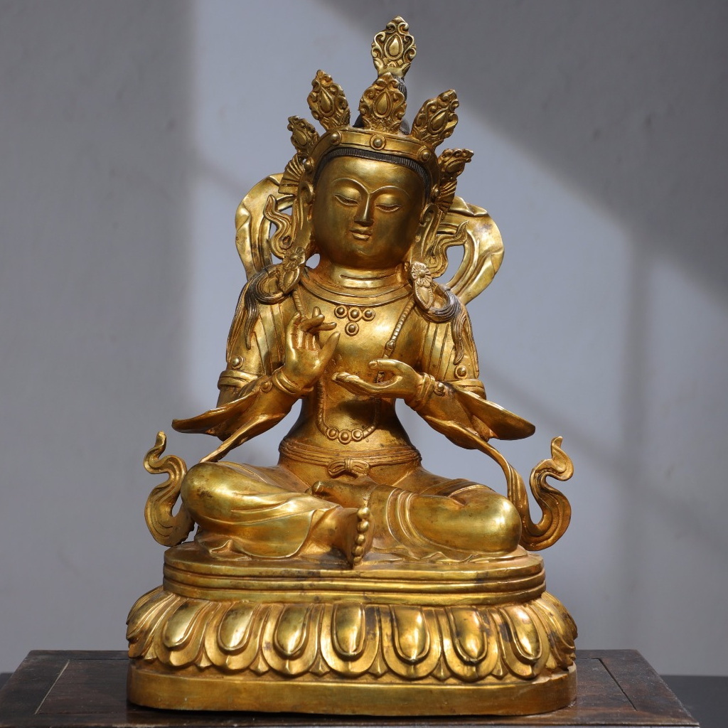 唐物 明代 銅琉金 チベット仏教 金剛大持 金剛持 大判仏像 仏教古 唐物 明代 銅琉金 チベット仏教 金剛大持 金剛持 大判仏像 仏教古