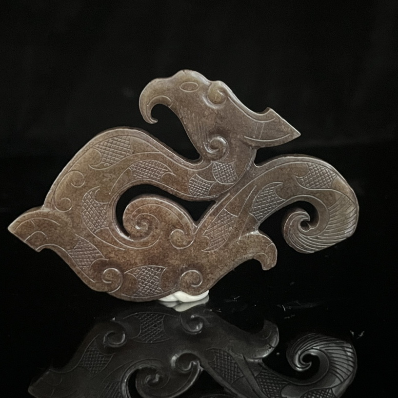 旧蔵 高古玉 古玉彫 和田玉 鳳佩 細密細工 時代物 中国古美術 古 旧蔵 高古玉 古玉彫 和田玉 鳳佩 細密細工 時代物 中国古美術 古