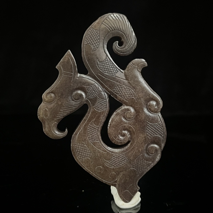 旧蔵 高古玉 古玉彫 和田玉 鳳佩 細密細工 時代物 中国古美術 古 旧蔵 高古玉 古玉彫 和田玉 鳳佩 細密細工 時代物 中国古美術 古