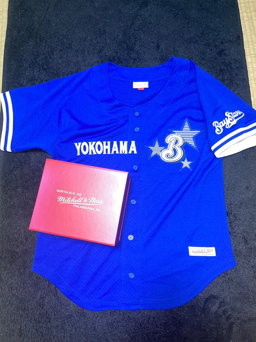 即決 ゆうパック匿名送料無料 箱付き 横浜DeNAベイスターズ ユニフォーム mitchell & ness ミッチェル&ネス製 48(XL)サイズ 復刻 ビジター