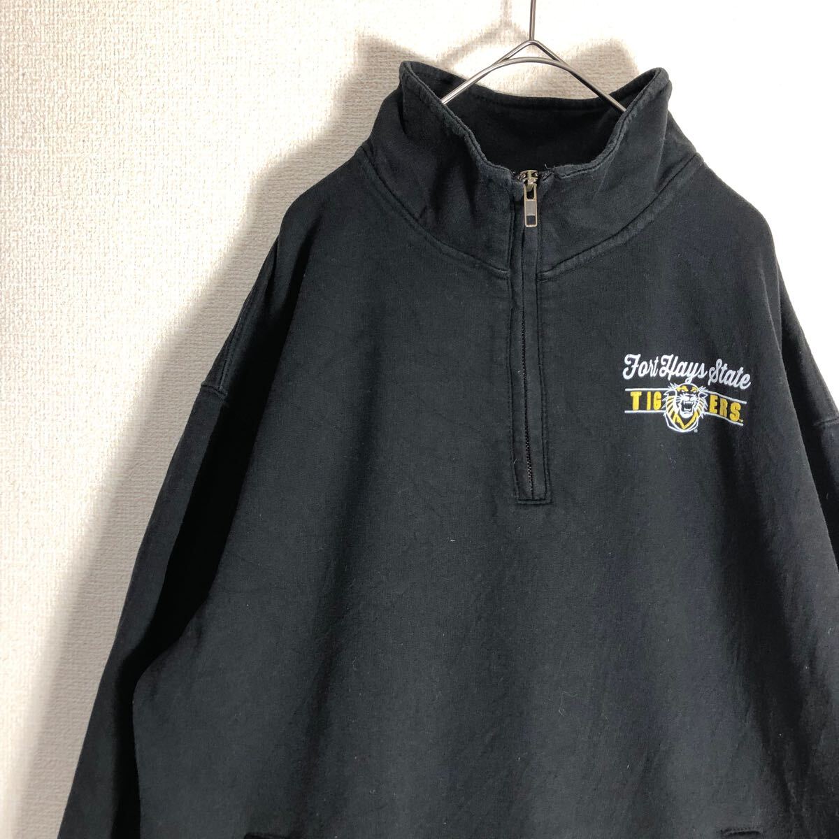 MVスポーツ スウェット　ハーフジップ　ワンポイント　アメリカ古着　XL