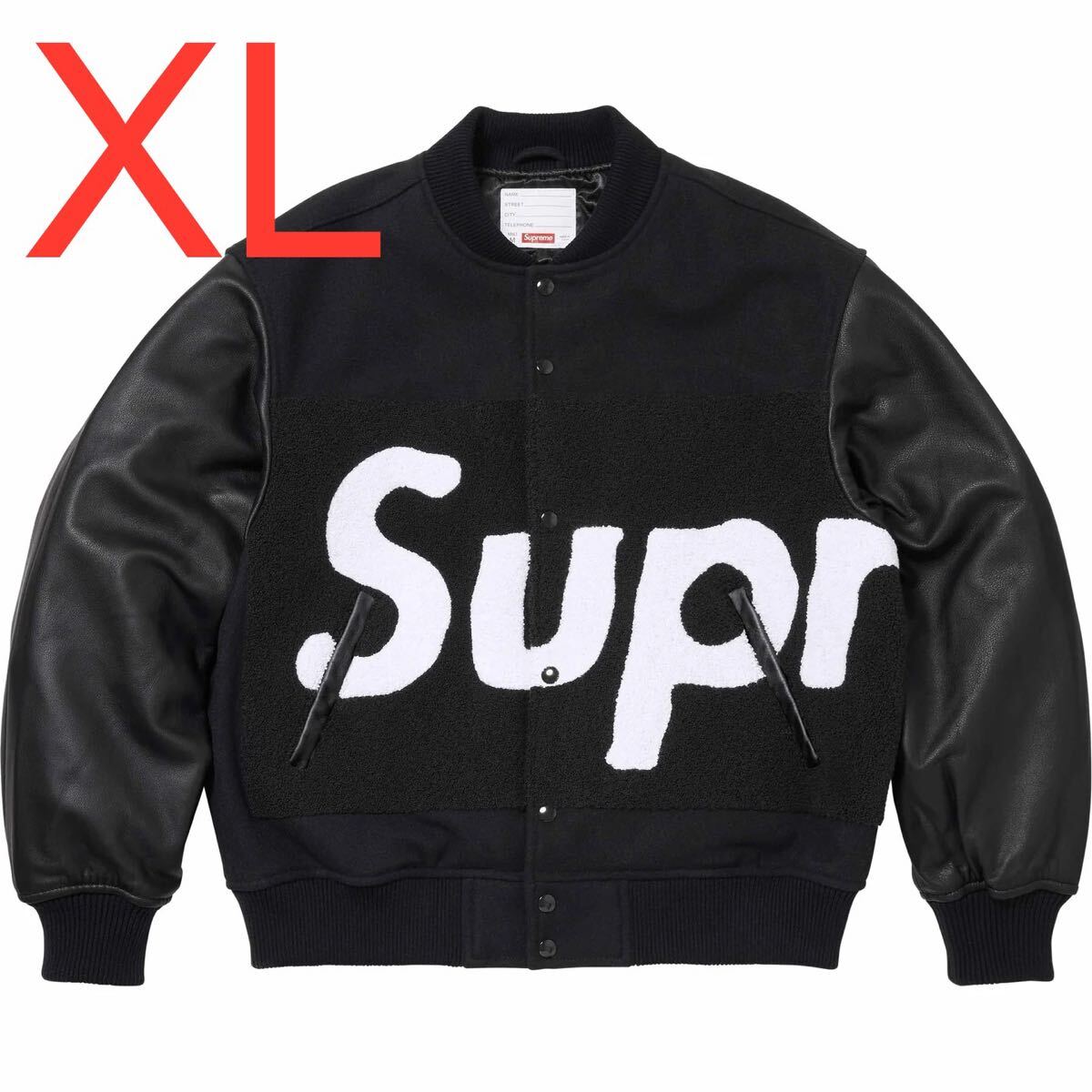 Supreme Big Logo Chenille Varsity Jacket Black XLサイズ Supreme Big Logo Chenille Varsity Jacket Black XLサイズ