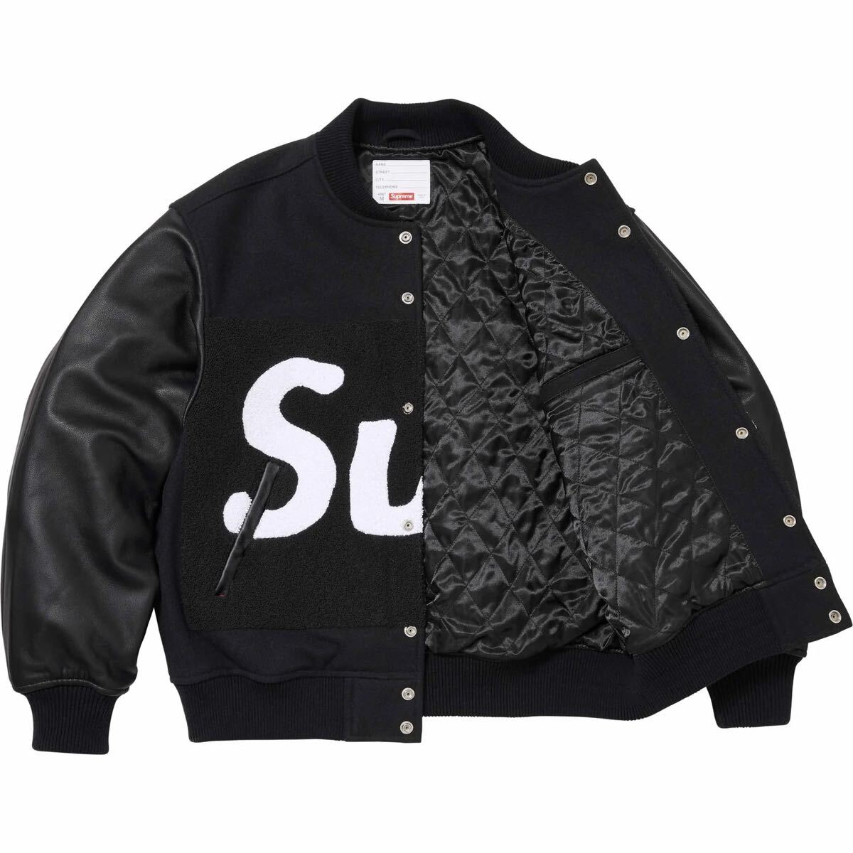 Supreme Big Logo Chenille Varsity Jacket Black XLサイズ Supreme Big Logo Chenille Varsity Jacket Black XLサイズ