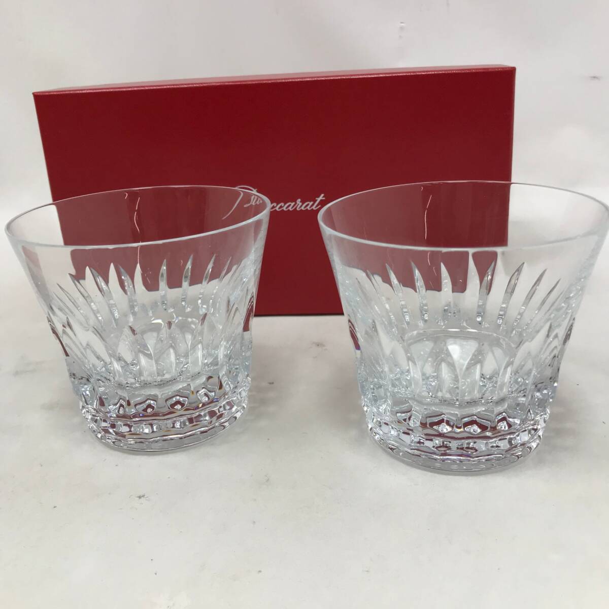 ‡0819 Baccarat バカラ ペア グラス クリスタルガラス フランス製 おそらく未使用 2客 高さ約8cm