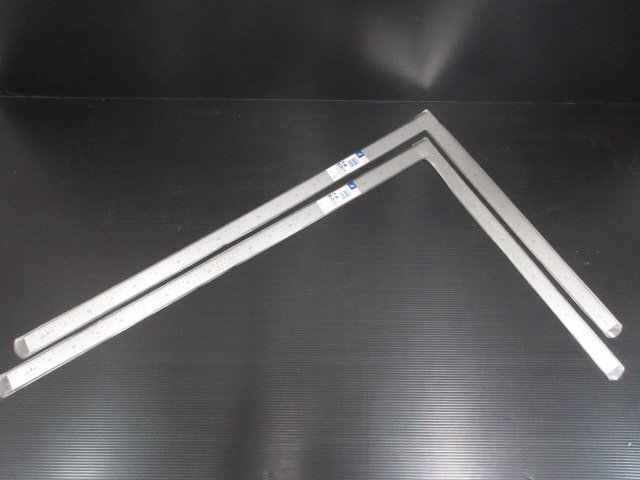 L015■シンワ / ステンレス 大金 / 1000x3x600mm / 両面：センチ目盛 // 計2点 // 差金 曲尺 測定器 / まとめ売り / 未使用【引取可】