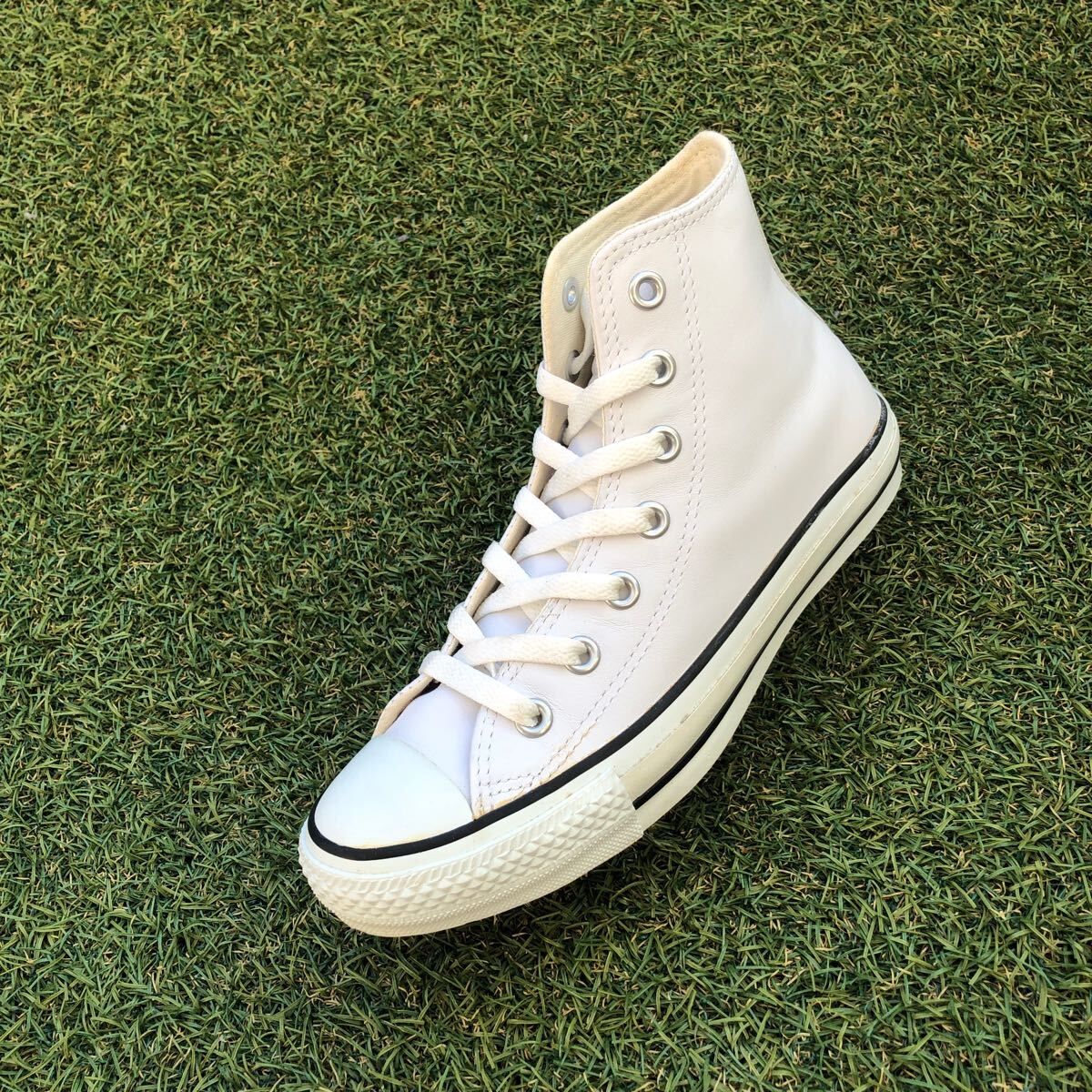 美品23.5 converse LE ALL STAR HI コンバース レザー オールスター ハイ HA907