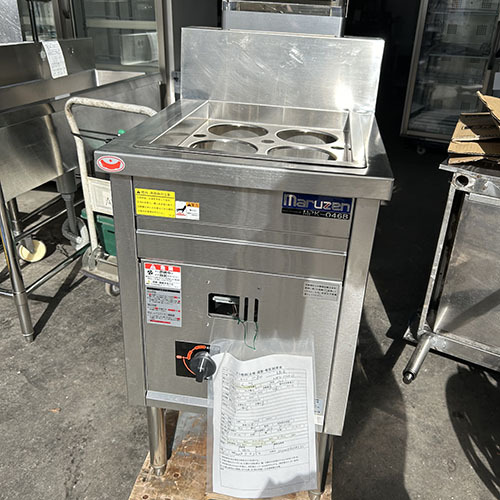 角槽型ラーメン釜 4テボ マルゼン MRK-046B 都市ガス 業務用 中古/送料別途見積