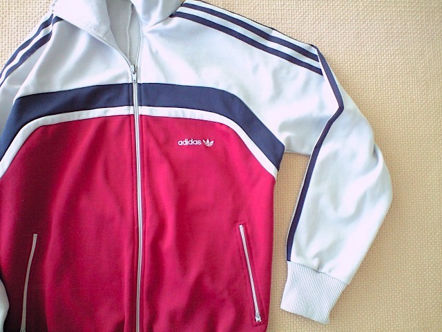 80s ヴィンテージ adidas ジャージ Sサイズ アーチ グレー ボルドー 黒 アディダス 台湾製_画像4