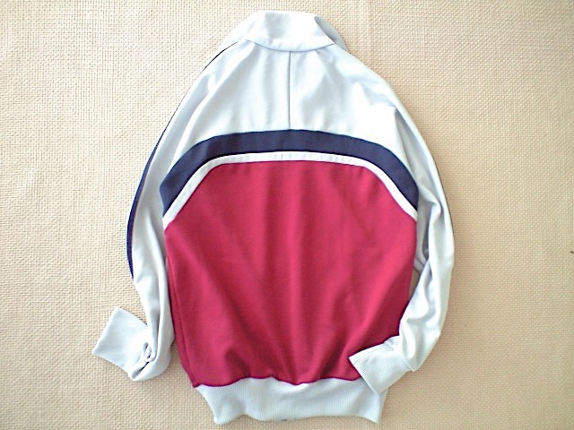 80s ヴィンテージ adidas ジャージ Sサイズ アーチ グレー ボルドー 黒 アディダス 台湾製_画像2