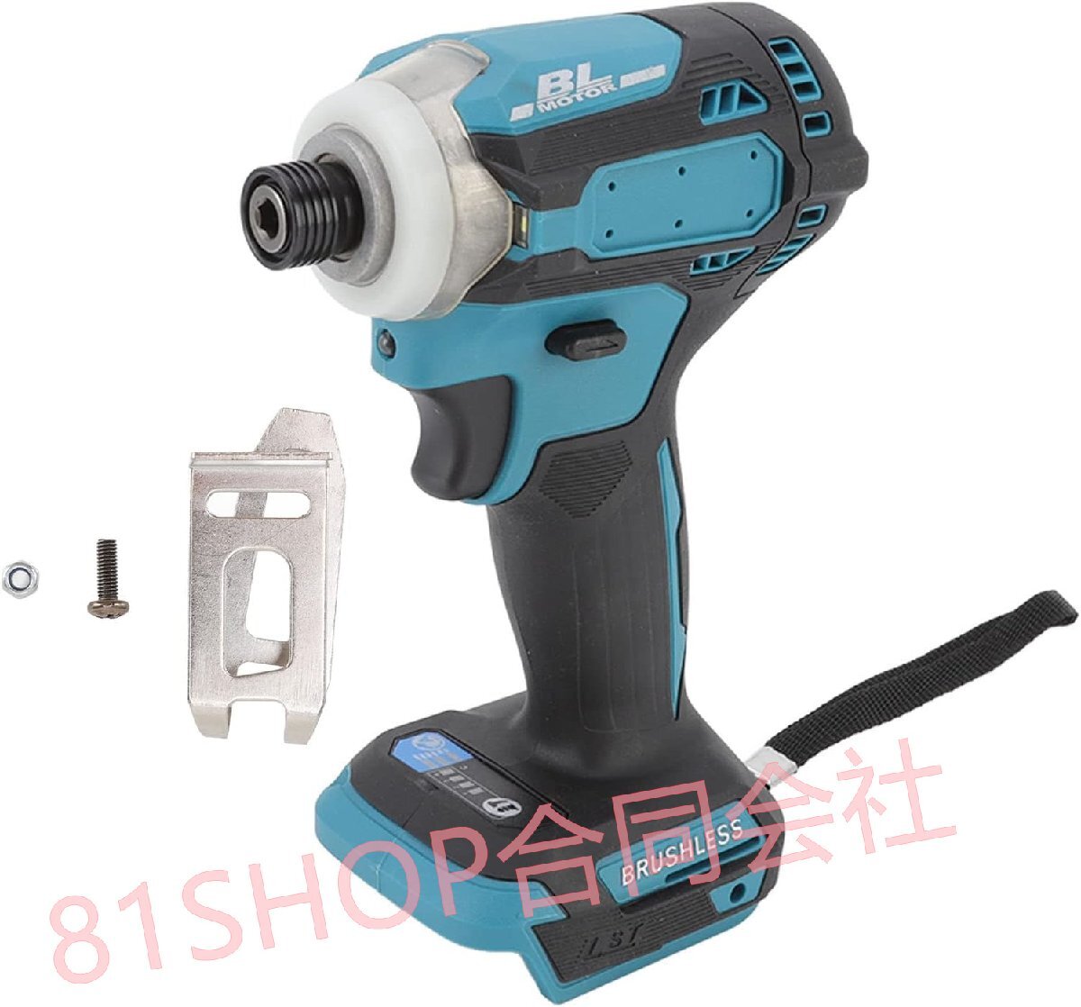 「81SHOP」 ブラシレスリチウムイオンインパクトドライバー、3スピードインパクトドリルツール、木工建設用LEDライト付きインパクトドリル