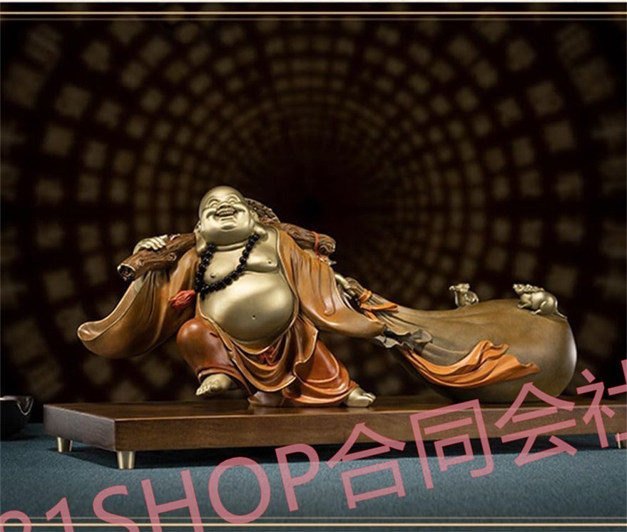 81SHOP」七福神 置物【布袋さんの置物】真鍮製 布袋様 仏像 開運