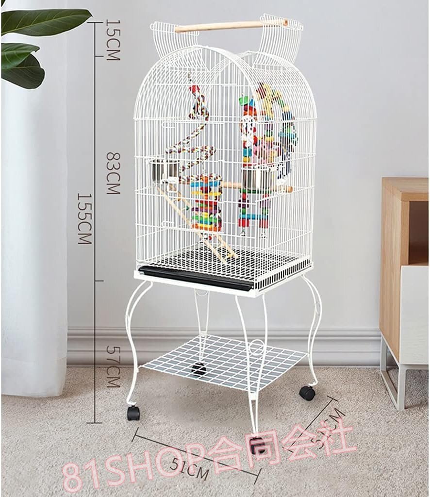 [81SHOP] клетка для птиц * клетка se регулирование длиннохвостый попугай /o черепаха длиннохвостый попугай / длиннохвостый попугай /kogane Mexico длиннохвостый попугай для ro(Color : белый, Size : 51*51*155cm) 51*51*15
