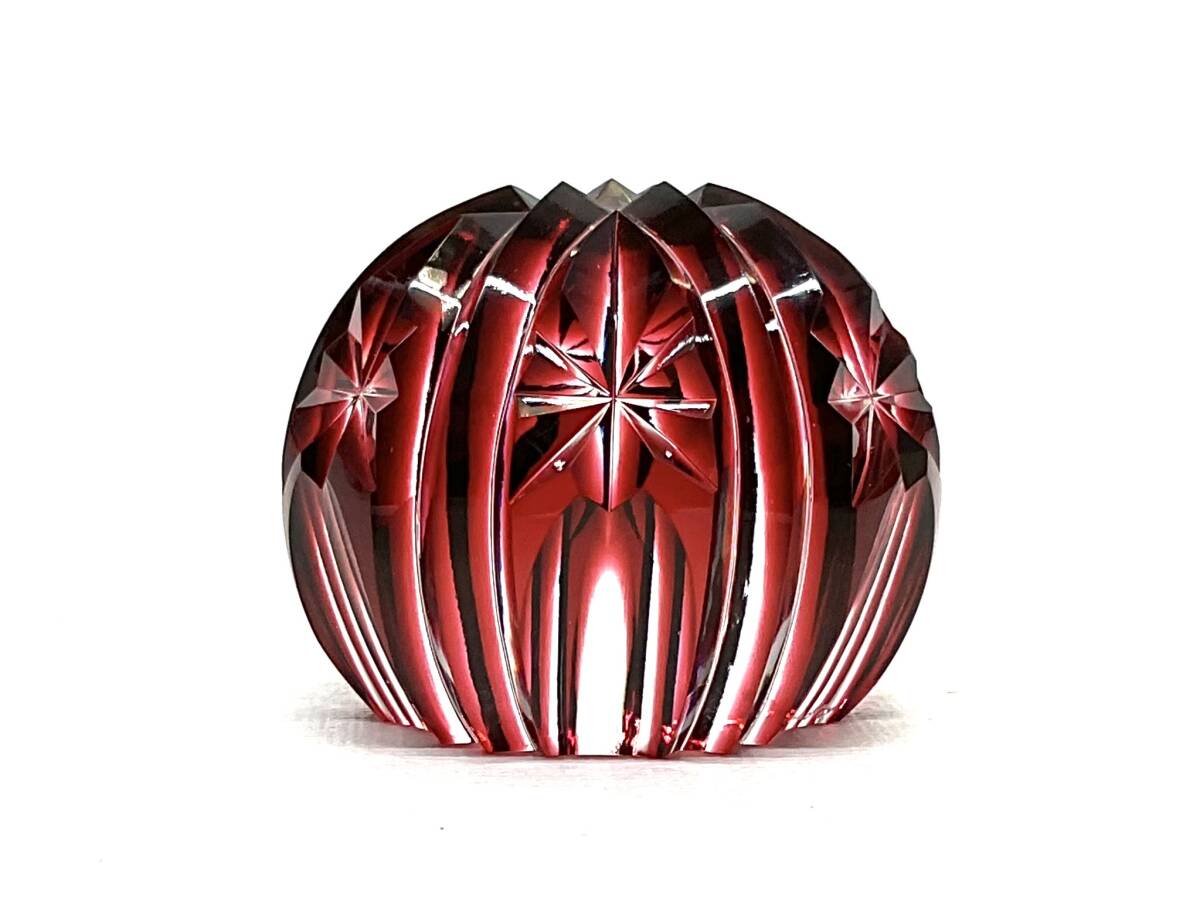 創作 島津 磯斉彬竈 薩摩切子 薩摩の雫 薩摩ガラス工芸作 共箱