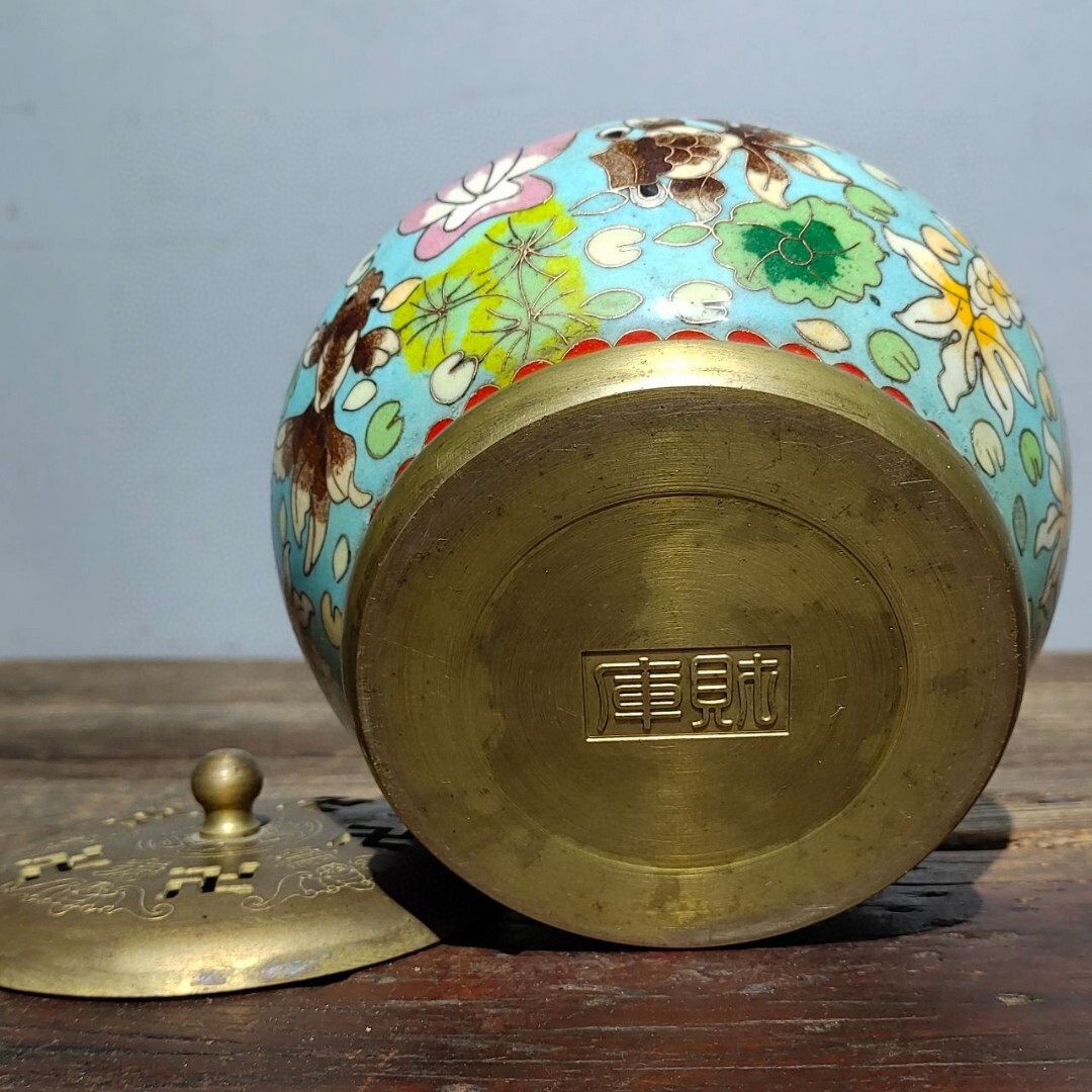 蔵友旧蔵出 銅製 景泰藍 琺瑯彩 金玉滿堂 熏香爐 密宗密教 供養 蔵友旧蔵出 銅製 景泰藍 琺瑯彩 金玉滿堂 熏香爐 密宗密教 供養