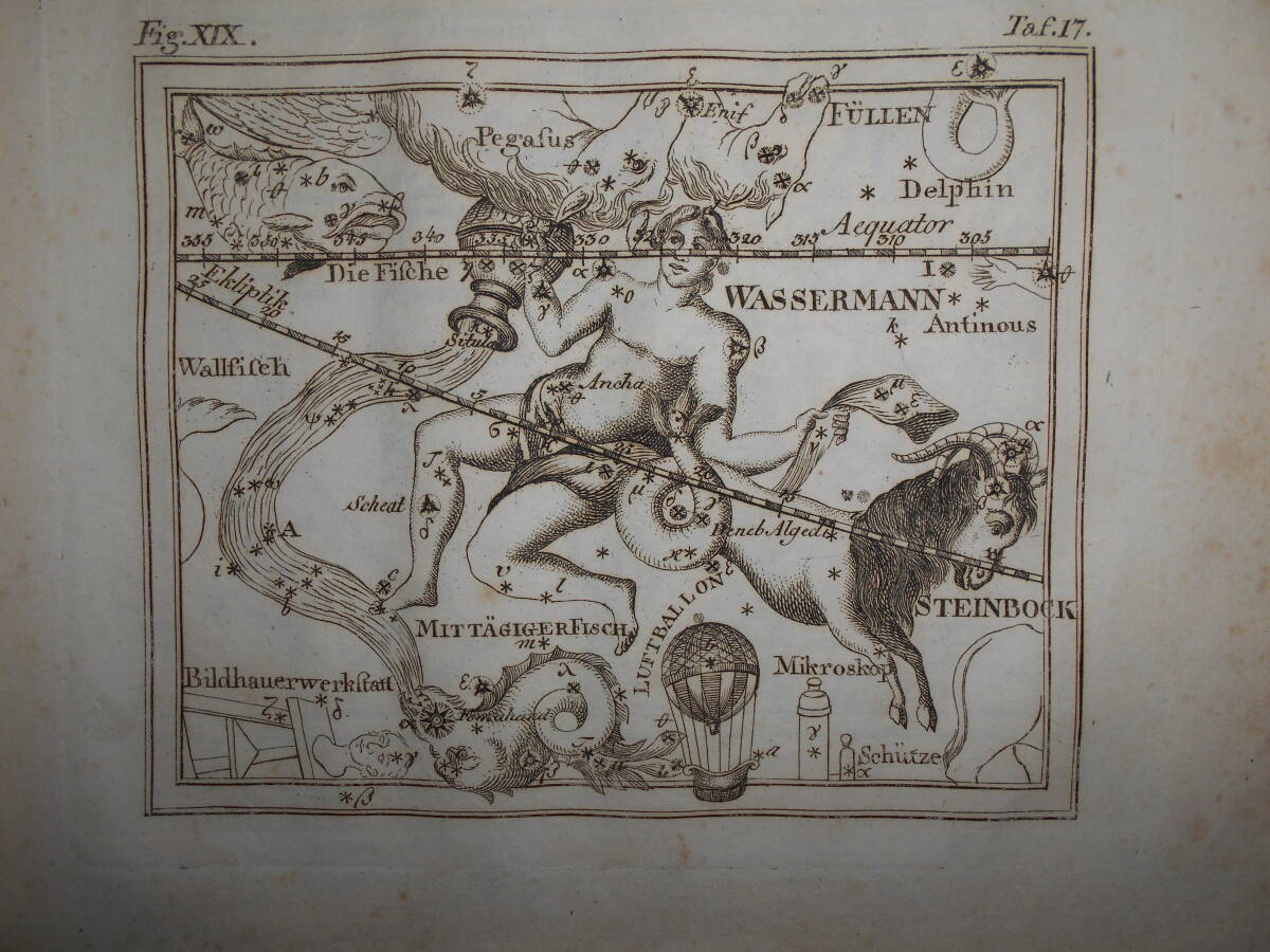 超稀少即決1826年『スイス製星座カード第16図かに座他』天球図 超稀少即決1826年『スイス製星座カード第16図かに座他』天球図
