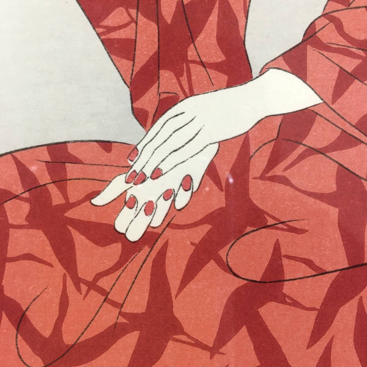 ○加山又造 極美品 『朱い千羽鶴』 オリジナル 木版画 限定150 ○加山又造 極美品 『朱い千羽鶴』 オリジナル 木版画 限定150