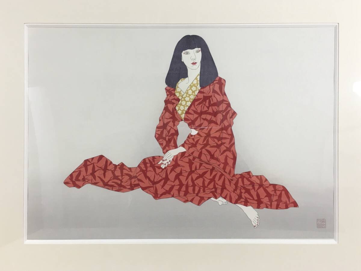 ○加山又造 極美品 『朱い千羽鶴』 オリジナル 木版画 限定150 ○加山又造 極美品 『朱い千羽鶴』 オリジナル 木版画 限定150
