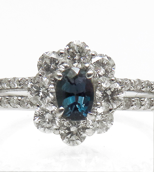  александрит кольцо 0.28ct D0.60ct платина ясность . выцветание синий зеленый из красный фиолетовый . ультра менять .. минерал экспонирование павильон 5659