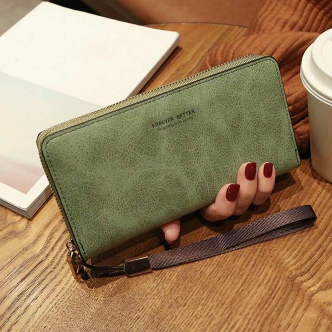 【新品】財布 数量限定 長財布 小銭入れ カード収納 お札入れ 大容量 コンパクト レディース 女性用 グリーン 緑色
