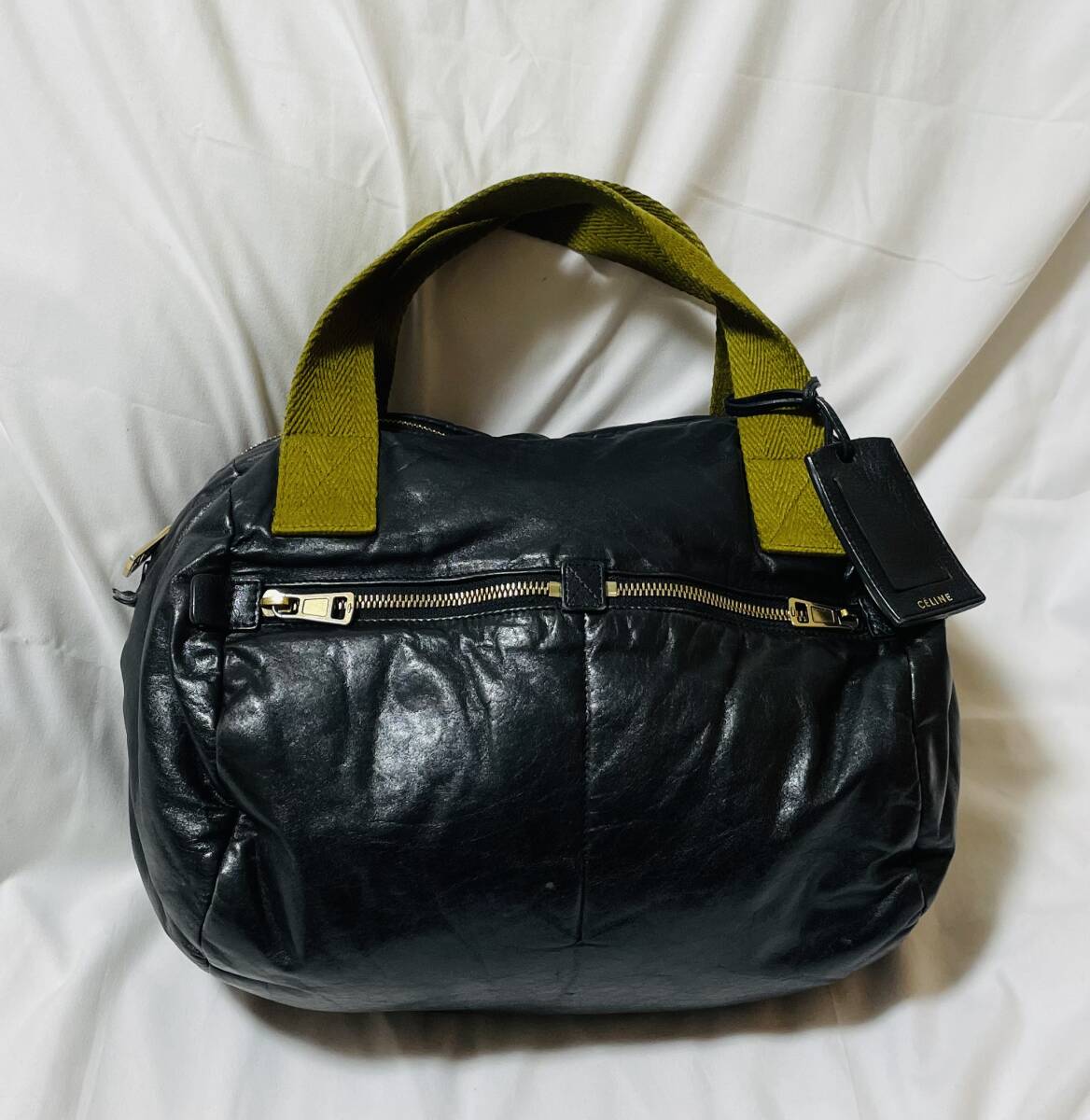 !_ редкость дизайн CELINE Celine ручная сумочка сумка "Boston bag" мужской женский именная бирка есть 