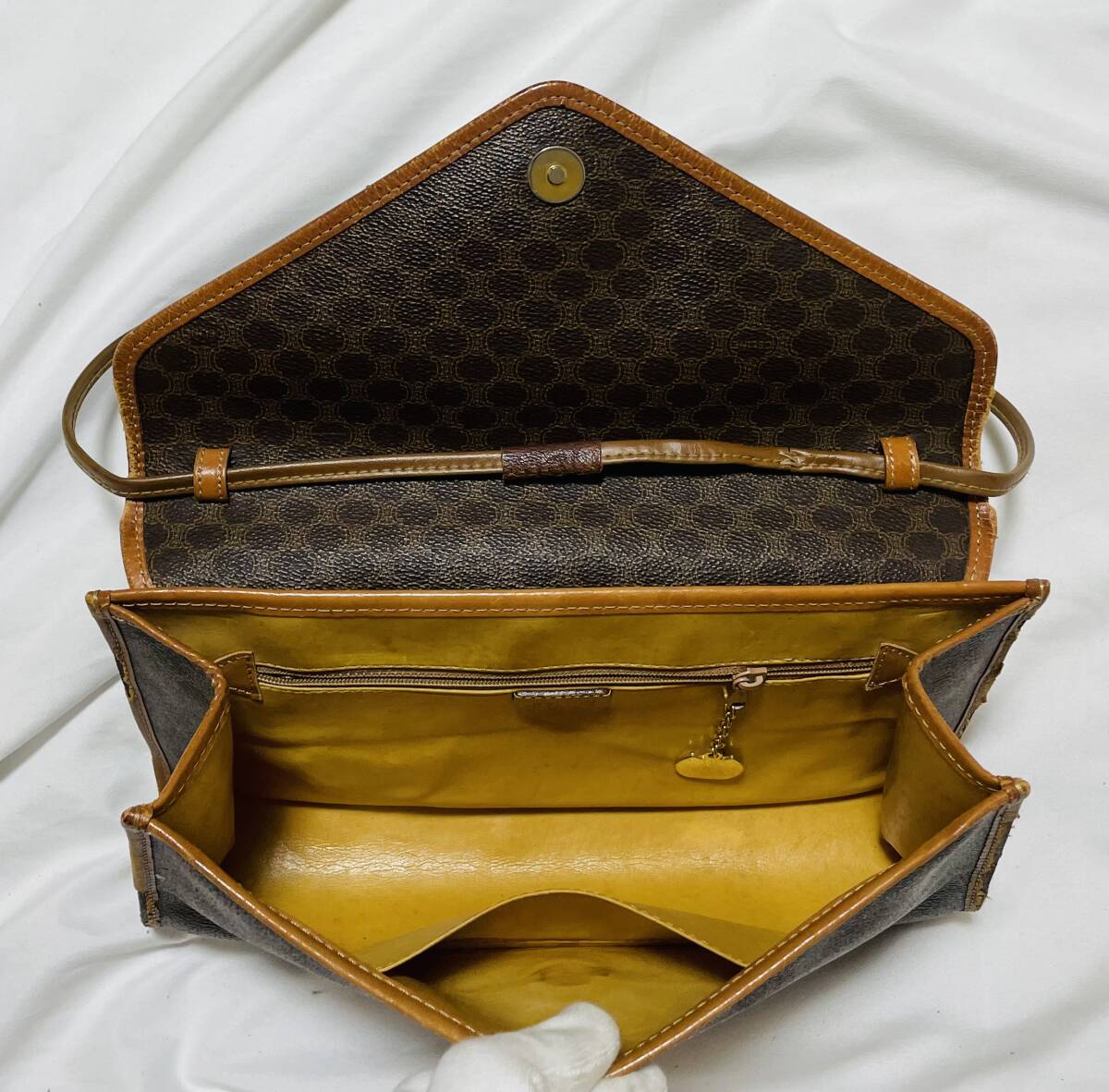!_ Италия производства Vintage Celine CELINE Macadam рисунок Trio mf2WAY ручная сумочка клатч 