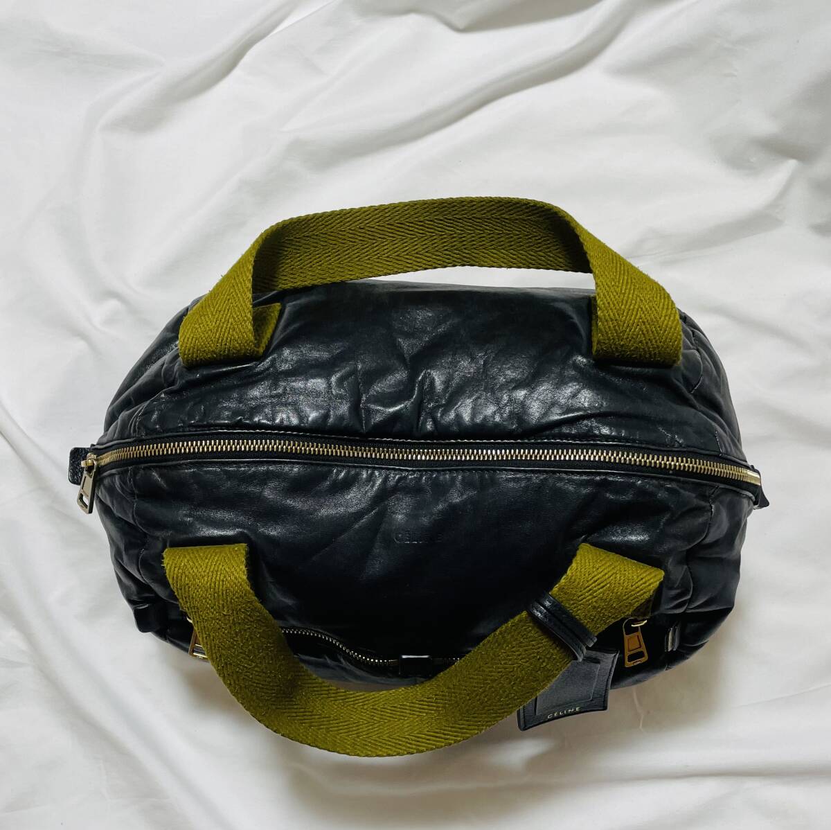 !_ редкость дизайн CELINE Celine ручная сумочка сумка "Boston bag" мужской женский именная бирка есть 