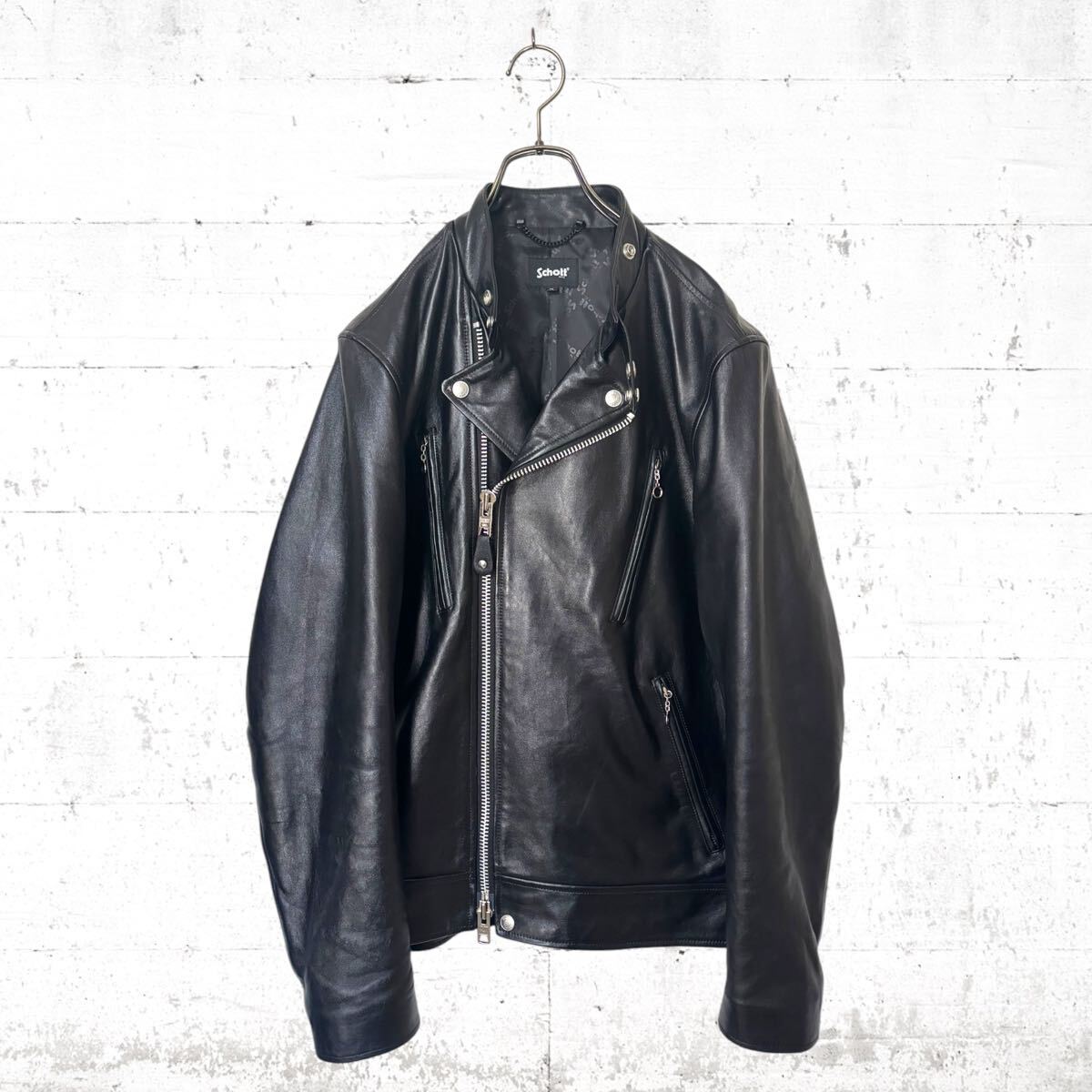 極美品 XLサイズ Schott ニューダブルブレストライダース