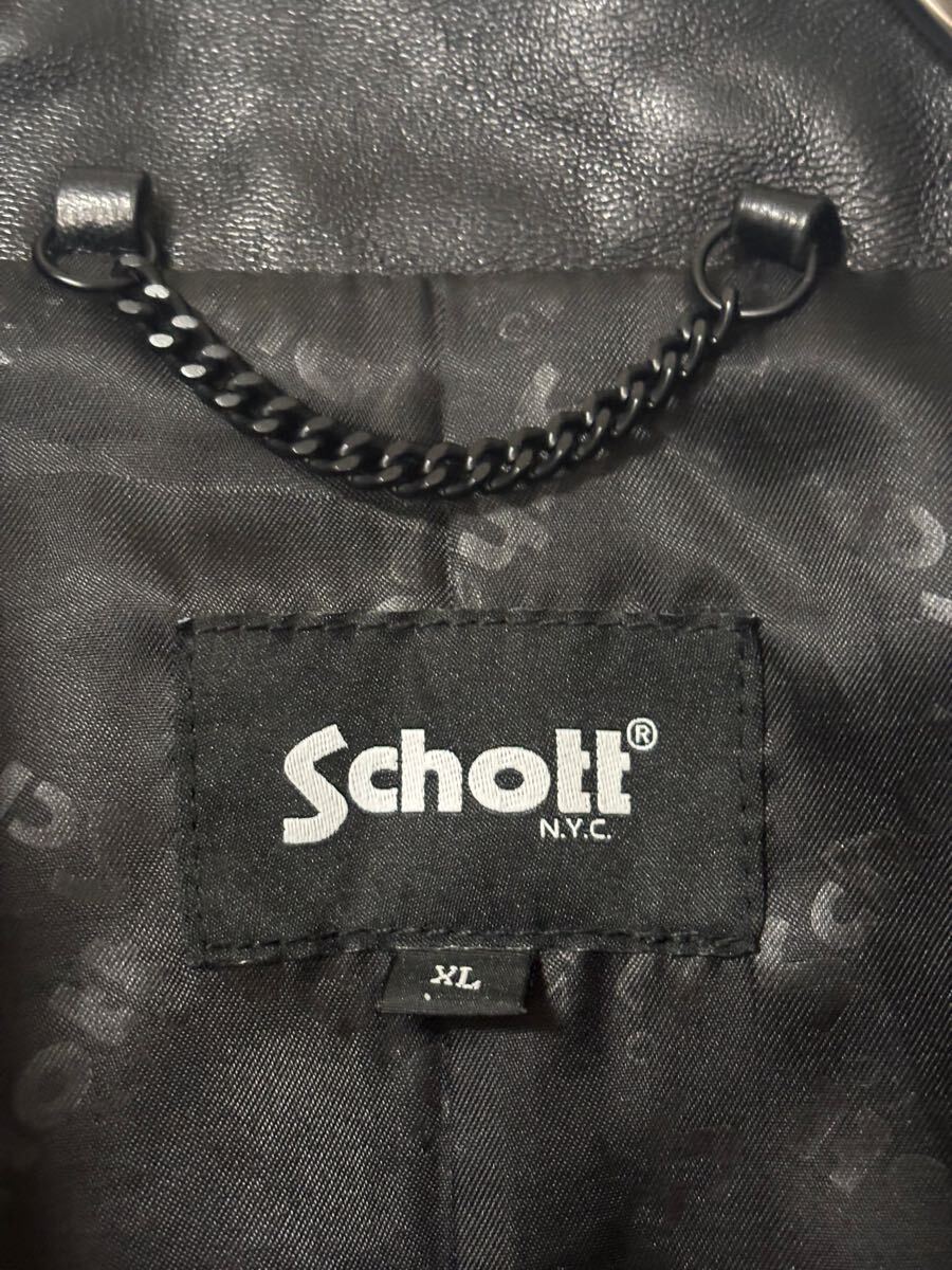 極美品 XLサイズ Schott ニューダブルブレストライダース