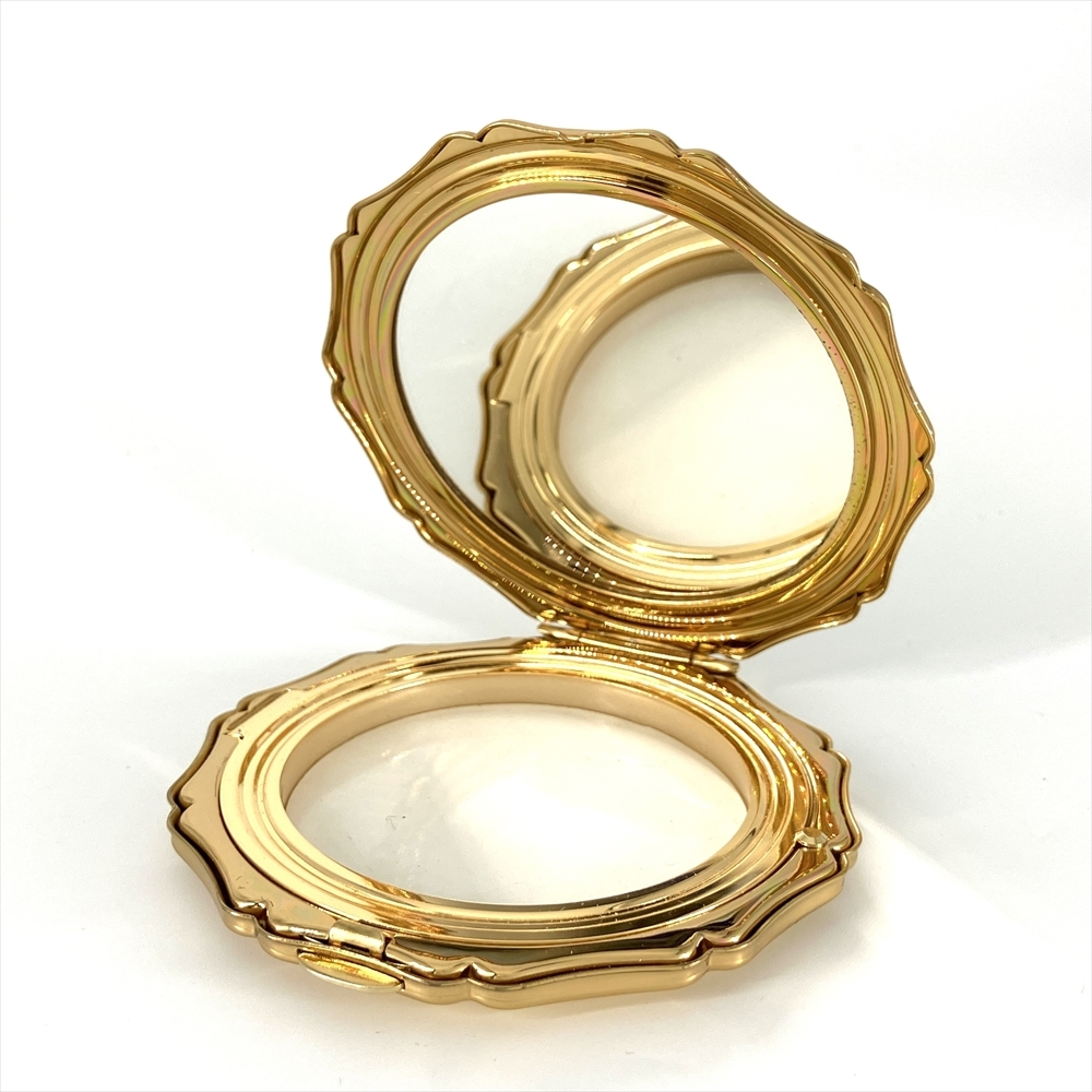 ウェッジウッド WEDGWOOD ストラットン Stratton 手鏡 コンパクトミラー ブルー ゴールド金具 イギリス制 英國 ヴィンテージ小物