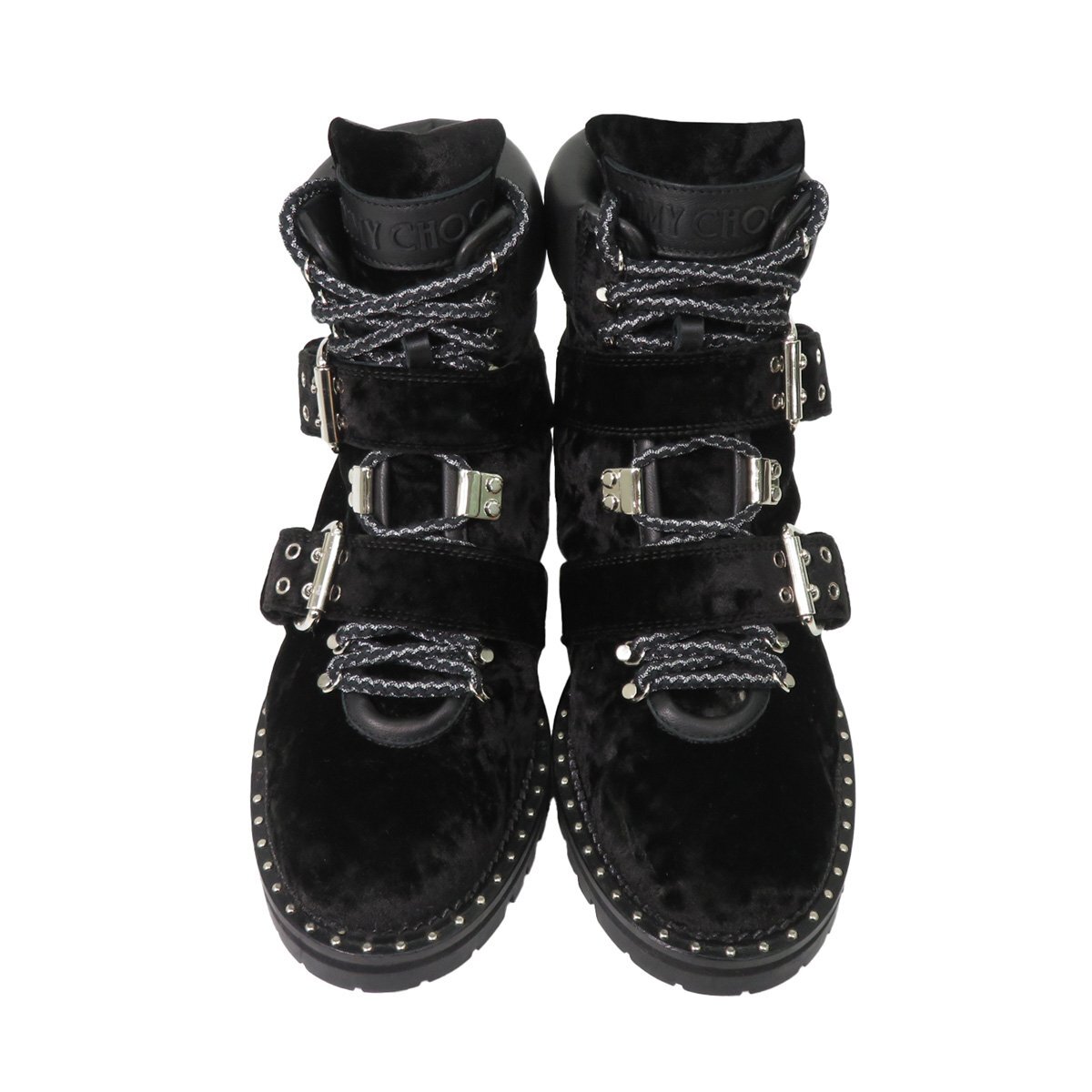  прекрасный товар Jimmy Choo Breeze Flat Velvet Biker Boots bell спальное место кожа гонки выше Biker ботинки обувь 46959