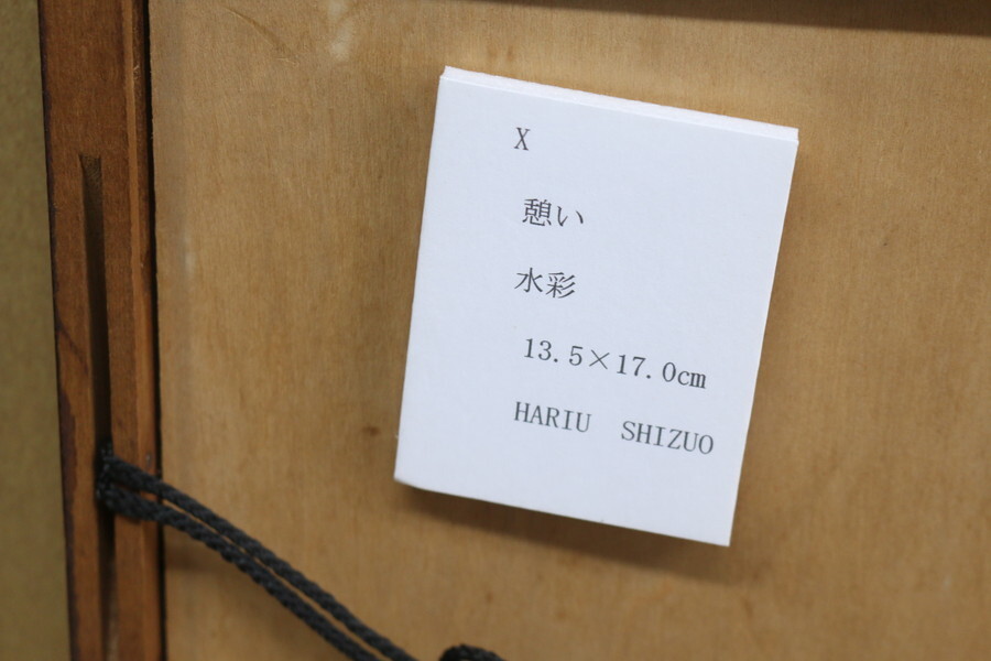 真作!!【針生鎮(zhèn)郎】「憩い」絵畫(huà) 水彩　管24ざ1221