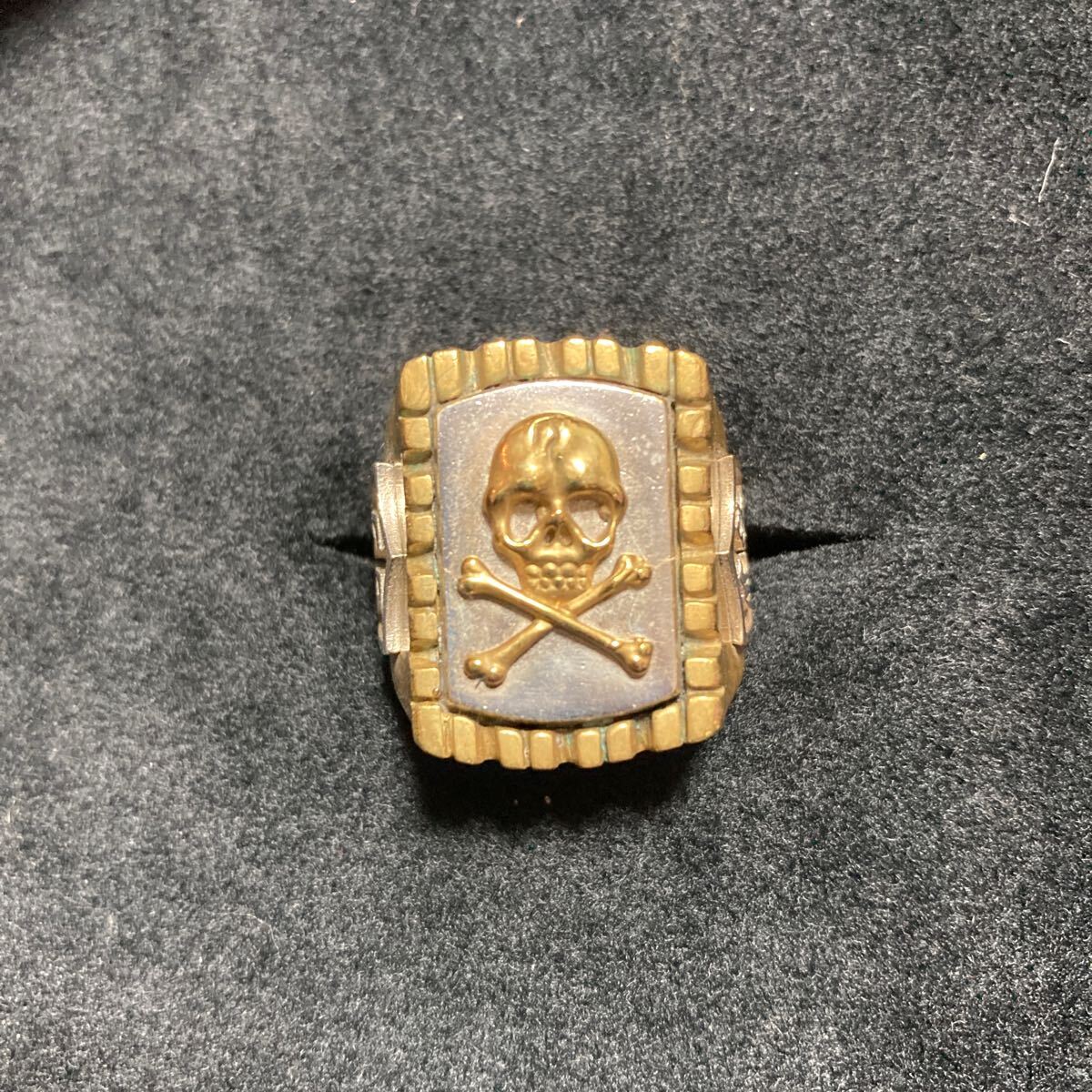 [ не использовался ]CREAM SODA крем soda 55TH ANNIVERSARY угол do Cross karumeki олень n кольцо серебряный & Gold латунь размер 17 номер 