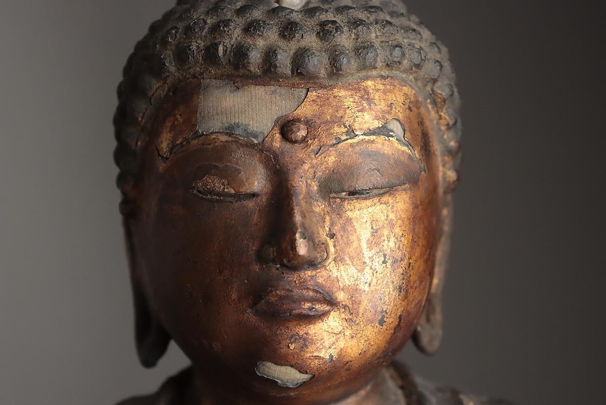 ◇澄◇ 時代 釈迦如来 特大105cm 鍍金 玉眼 寺院買取 仏像唐物 ◇澄◇ 時代 釈迦如来 特大105cm 鍍金 玉眼 寺院買取 仏像唐物