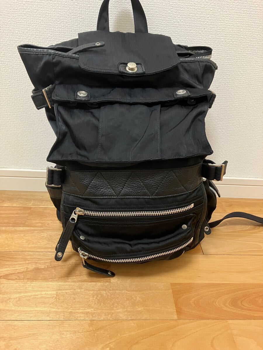 希少モデル　マスターピース　ナイロン×レザー　リュック　ブラック