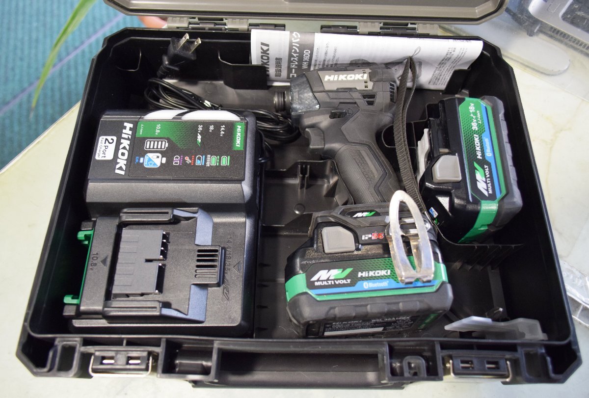 コードレスインパクトドライバ 36Vマルチボルト用 ストロングブラック【バッテリ2本付属 2.5AH WH36DD(2XHBSZ) 充電器付 //中古品 極美品