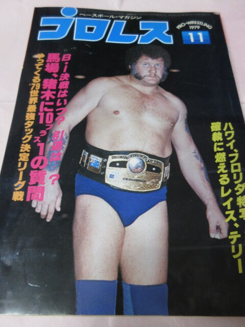 「月刊プロレス　1979．11」R木村対ニックAWA、IWAダブル戦　豬木対シンNWF　Nロイヤル対原　ベースボールマガジン社 